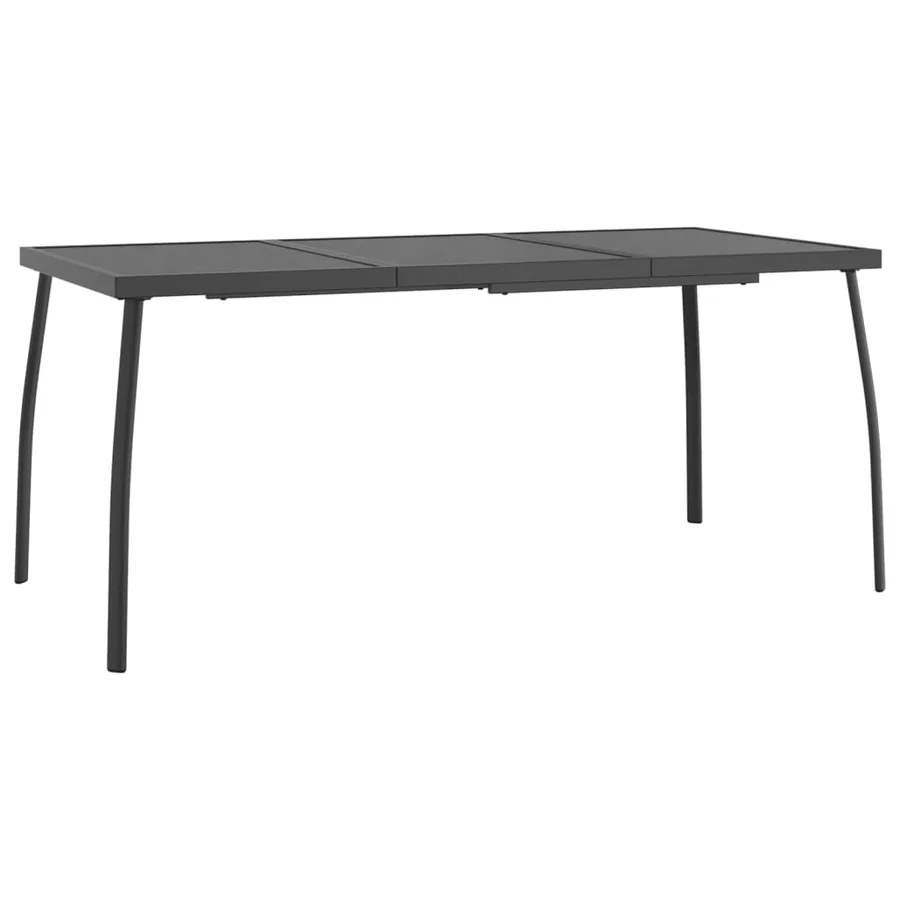 Table de jardin anthracite 165x80x72 cm Treillis d'acier - 2