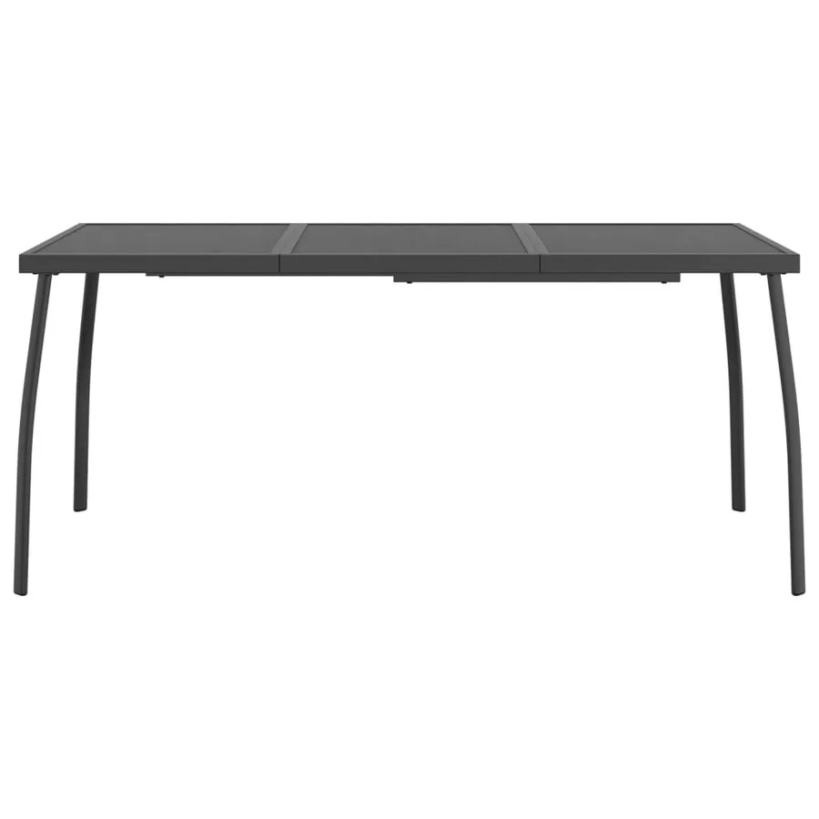 Table de jardin anthracite 165x80x72 cm Treillis d'acier - 3