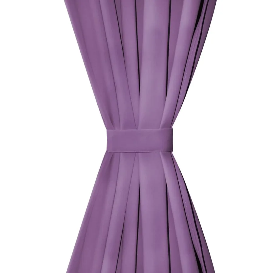 Rideau occultant avec boucles 2 pcs 140 x 225 cm Lilas - 3