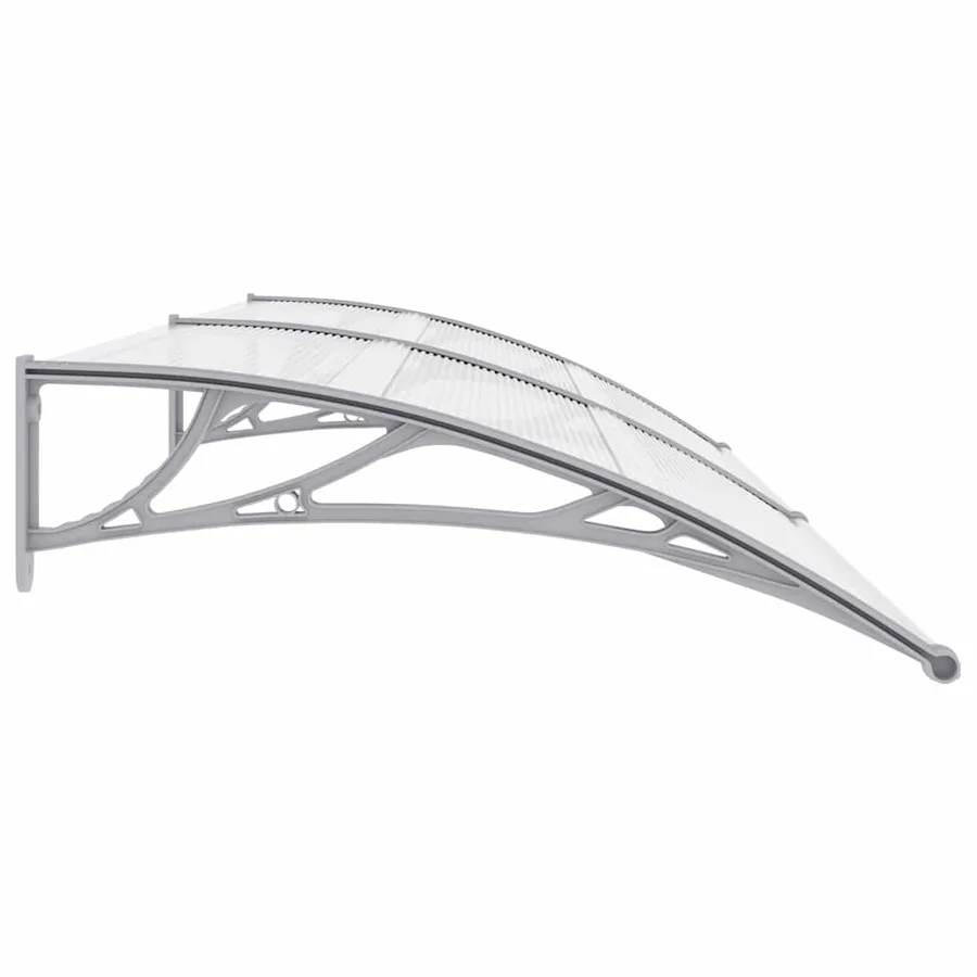 Auvent de porte Gris 240x100 cm Polycarbonate - 5