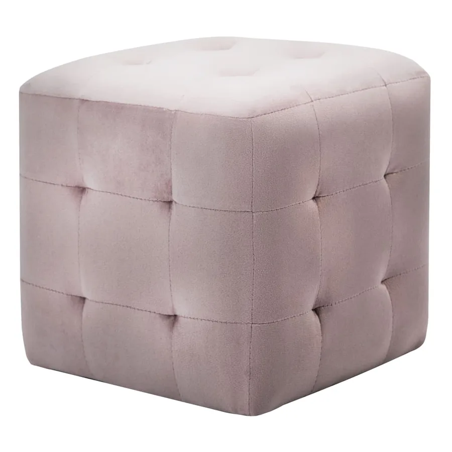 Tables de chevet 2 pcs Rose 30x30x30 cm Tissu velours - 2