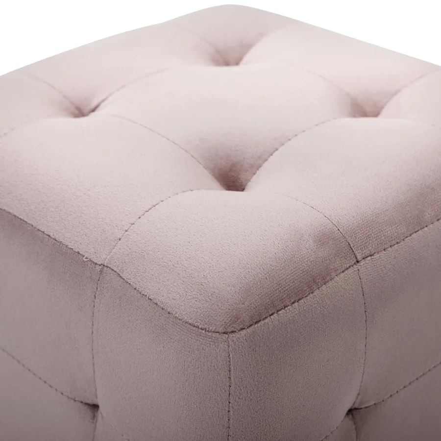 Tables de chevet 2 pcs Rose 30x30x30 cm Tissu velours - 4
