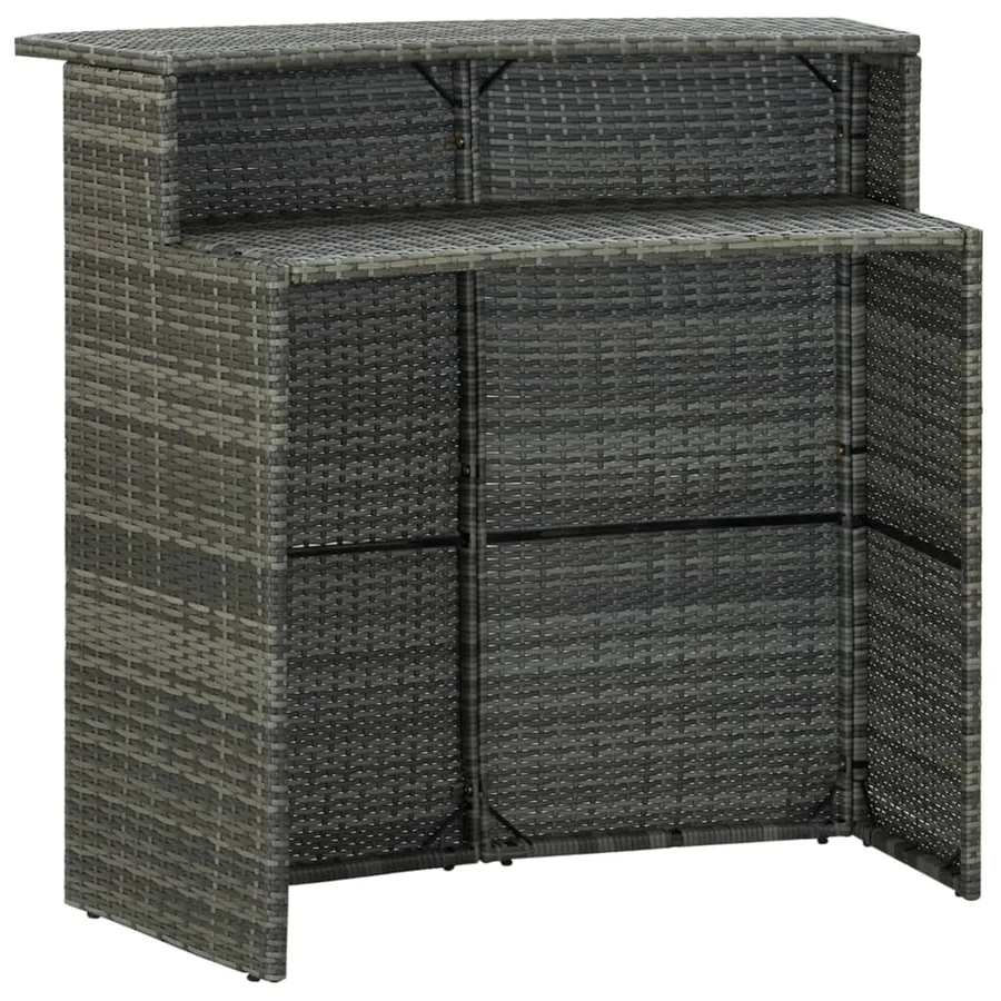 Table de bar de jardin Gris 120x55x110 cm Résine tressée - 2