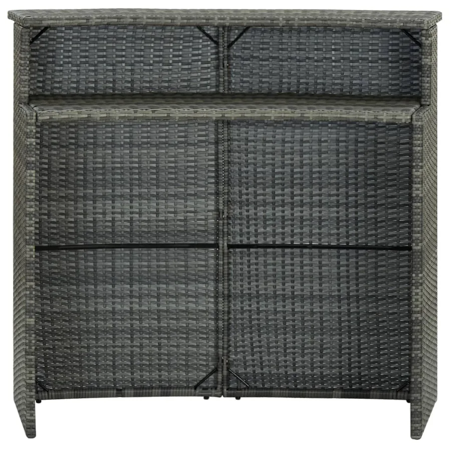 Table de bar de jardin Gris 120x55x110 cm Résine tressée - 3
