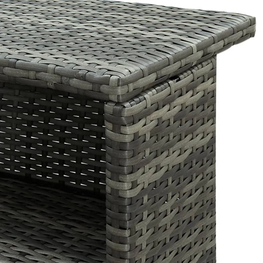Table de bar de jardin Gris 120x55x110 cm Résine tressée - 7