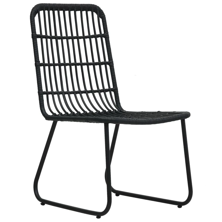 Chaises de jardin lot de 2 Résine tressée Noir - 2