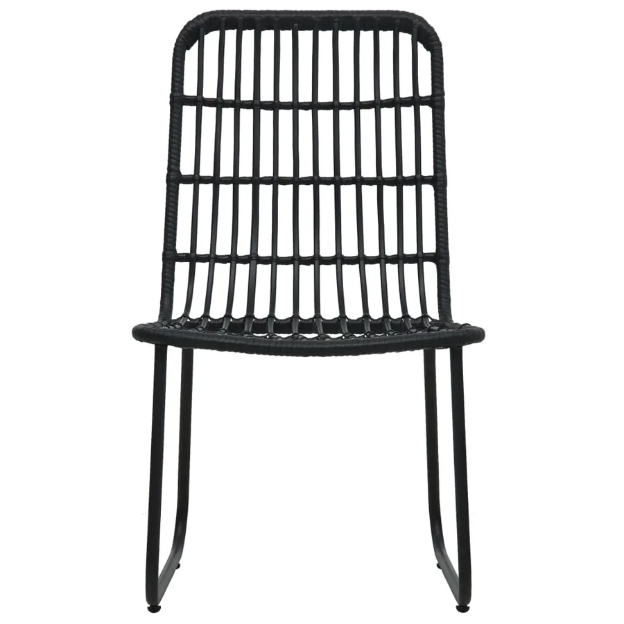 Chaises de jardin lot de 2 Résine tressée Noir - 3