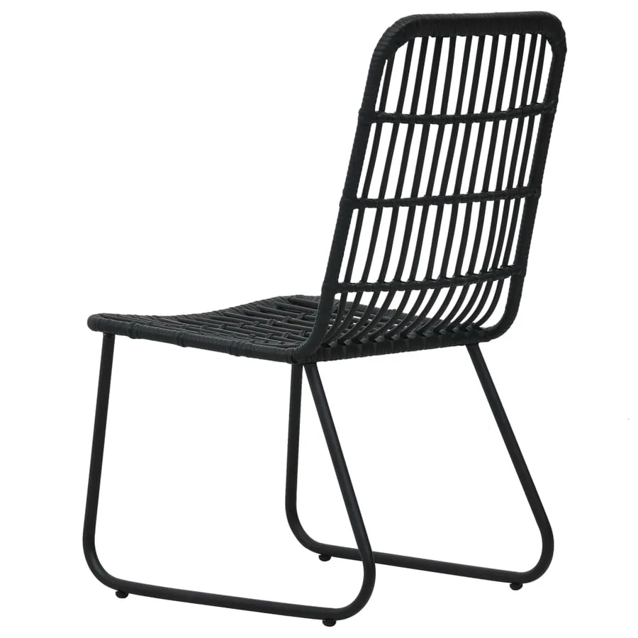 Chaises de jardin lot de 2 Résine tressée Noir - 5