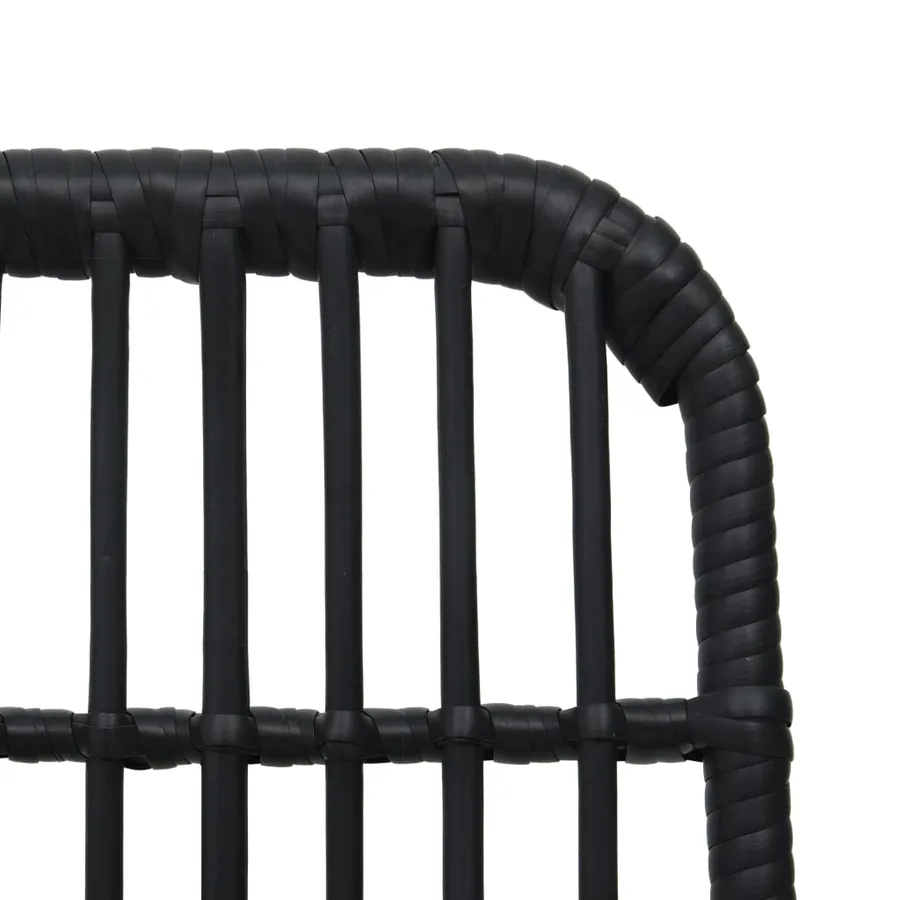 Chaises de jardin lot de 2 Résine tressée Noir - 6