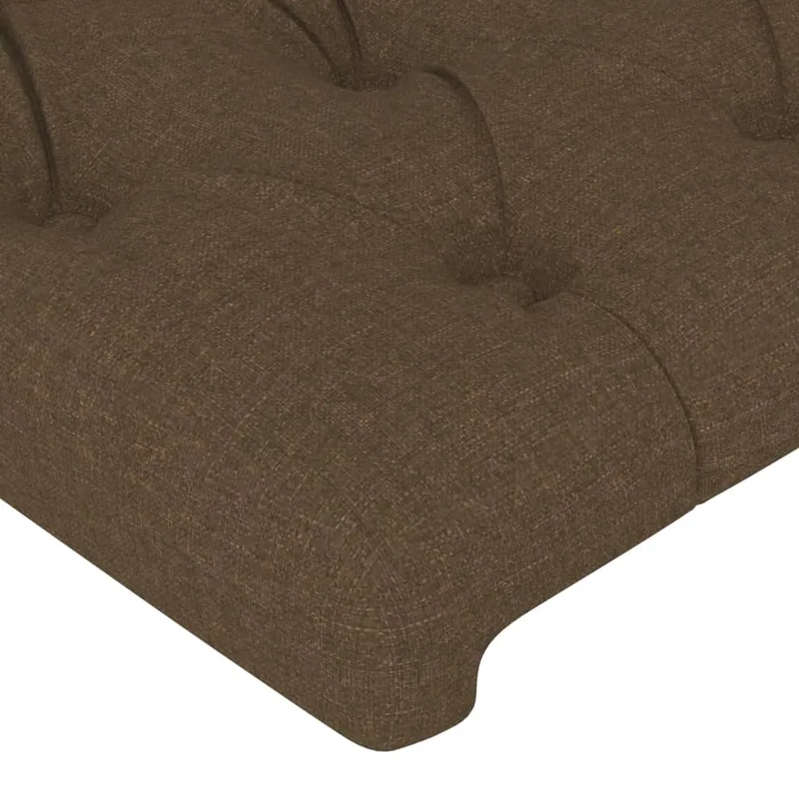 Tête de lit avec oreilles Marron foncé 163x16x118/128 cm Tissu - 5