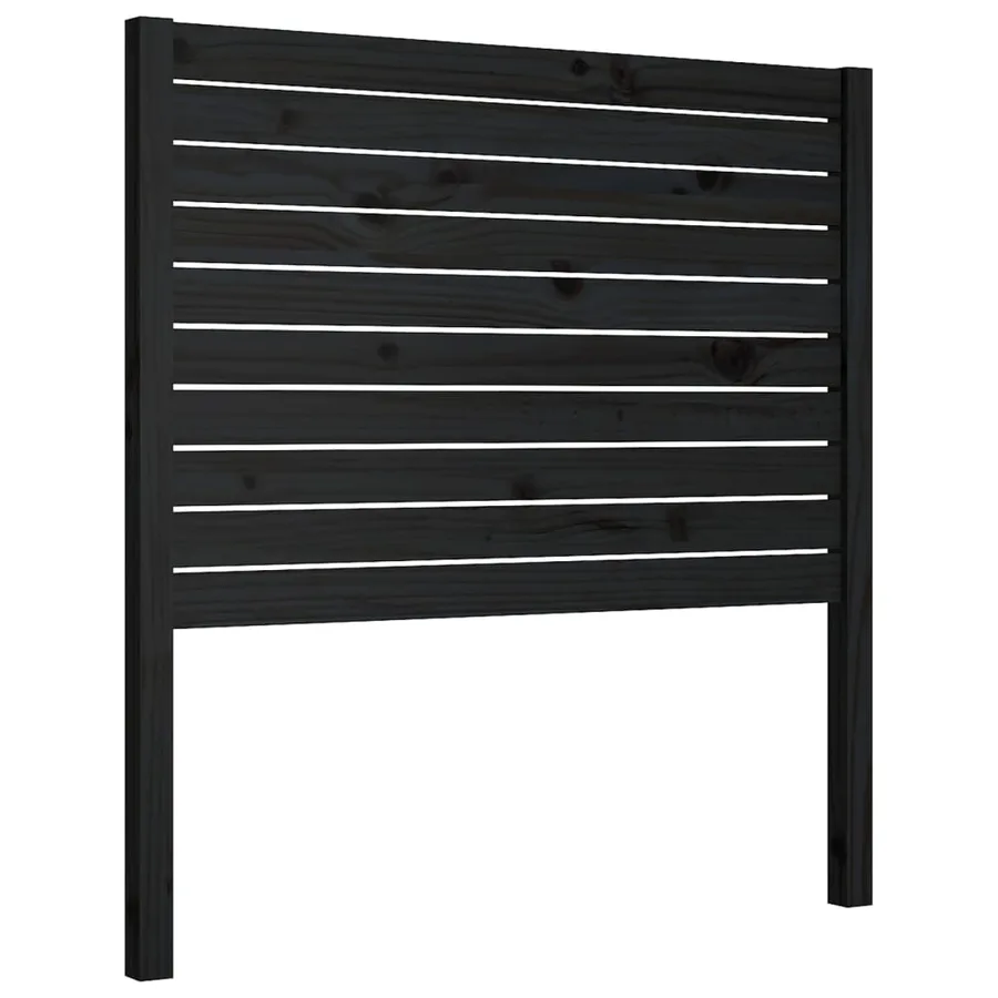 Tête de lit Noir 96x4x100 cm Bois massif de pin - 2
