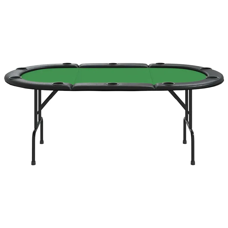 Table de poker pliable 10 joueurs Vert 207x106x76 cm - 3