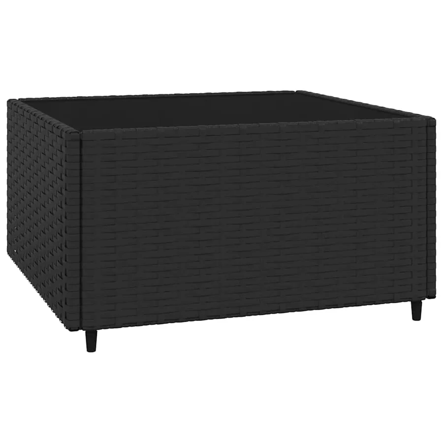 Salon de jardin 3 pcs avec coussins Noir Résine tressée - 5