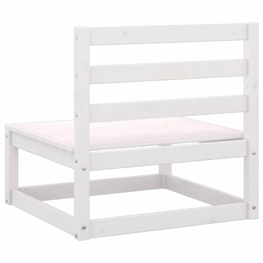 Salon de jardin 2 pcs avec coussins Blanc Bois de pin massif - 6