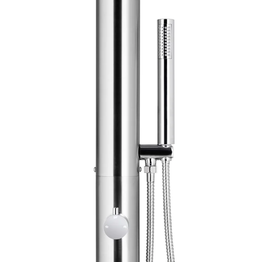 Douche de jardin avec base gris 230 cm Acier inoxydable - 7