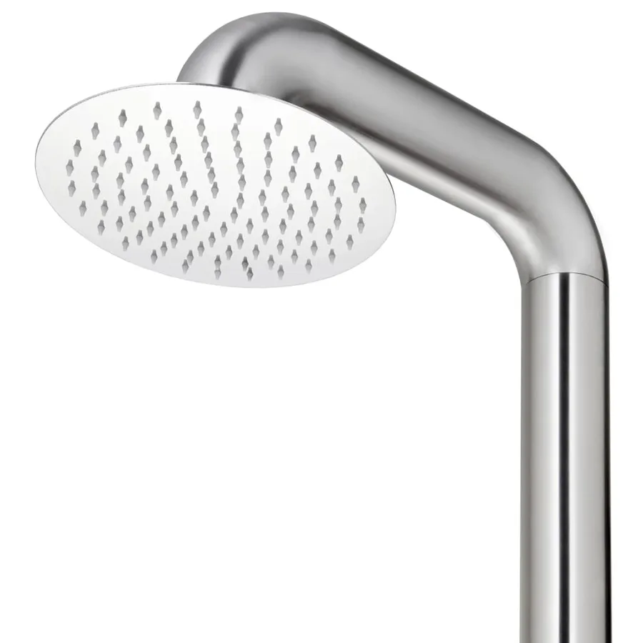 Douche de jardin avec base gris 230 cm Acier inoxydable - 9