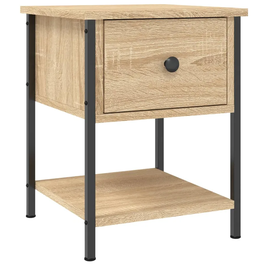 Tables de chevet 2 pcs chêne sonoma 34x35,5x45 cm - 3