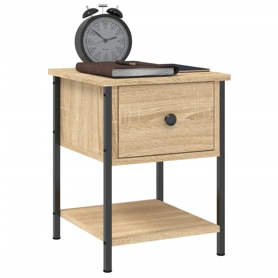 Tables de chevet 2 pcs chêne sonoma 34x35,5x45 cm - 4