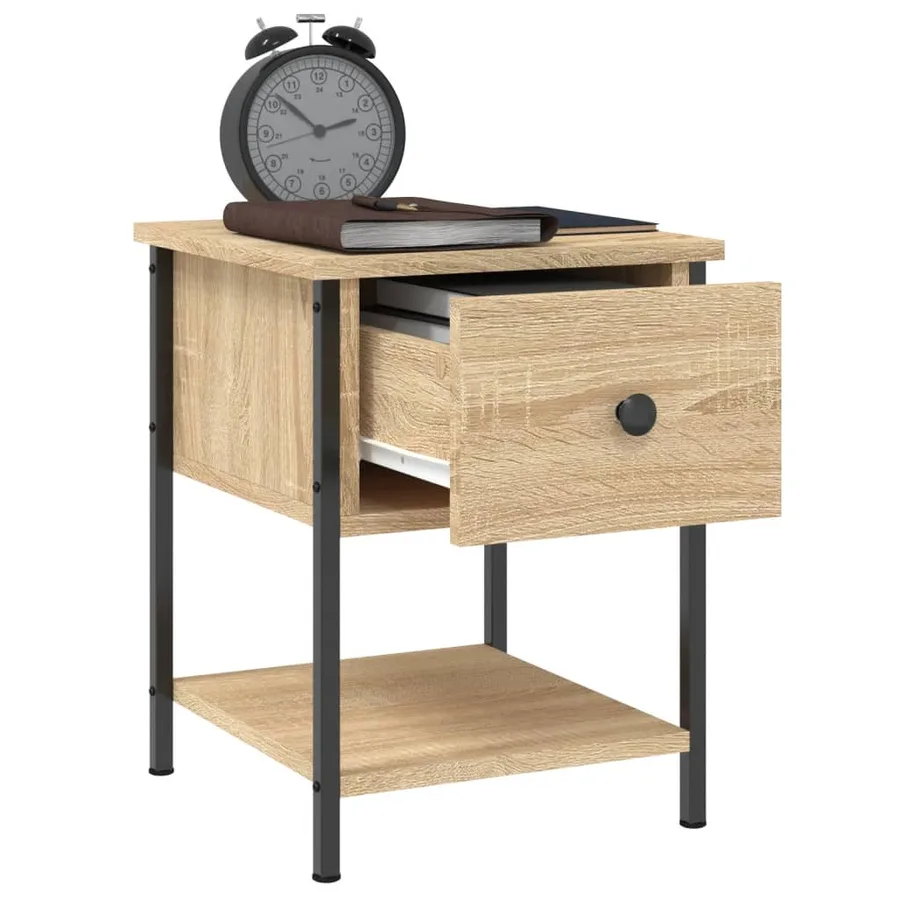 Tables de chevet 2 pcs chêne sonoma 34x35,5x45 cm - 5