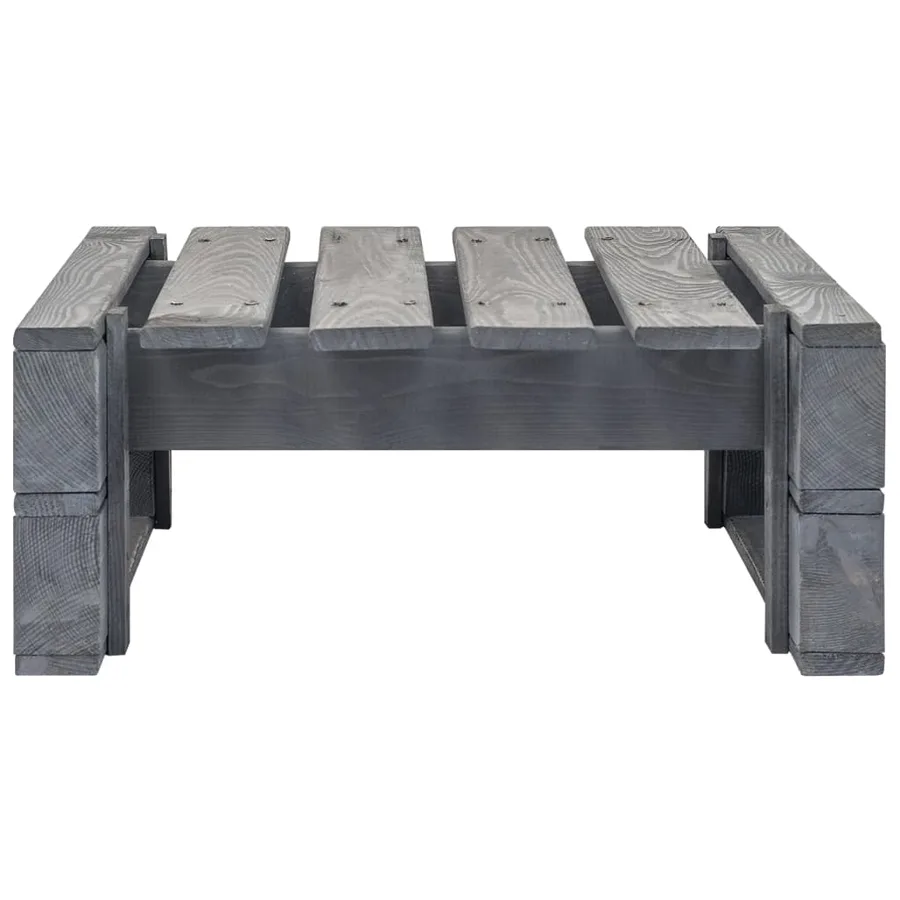 Repose-pied palette de jardin bois gris - 2