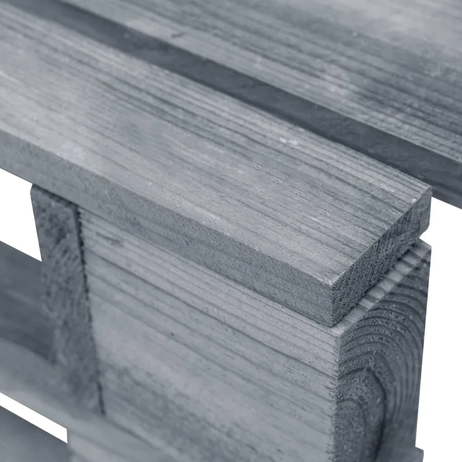 Repose-pied palette de jardin bois gris - 4