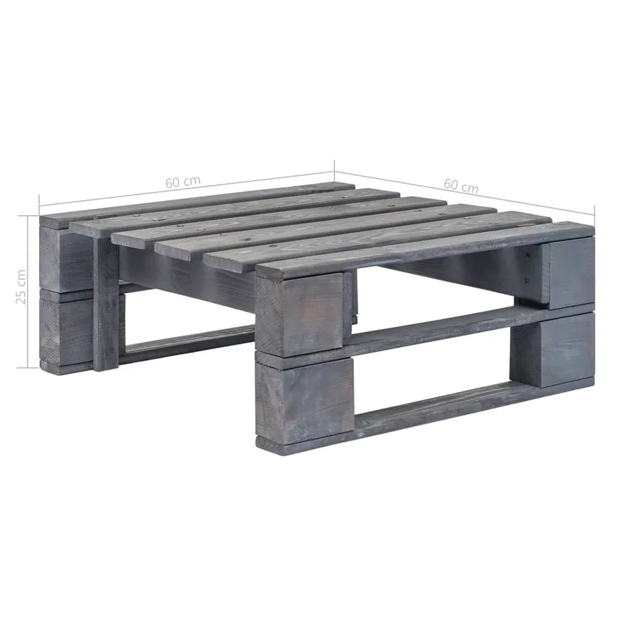 Repose-pied palette de jardin bois gris - 5
