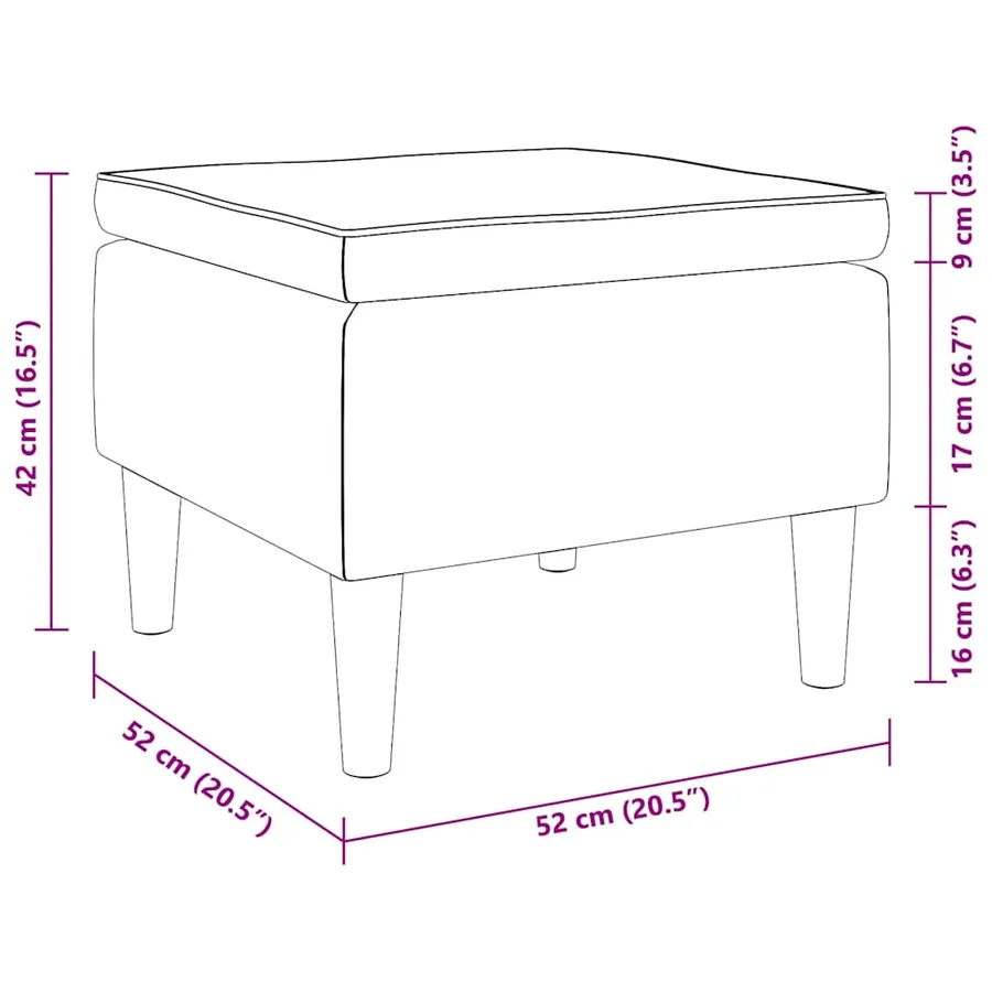 Tabouret avec pieds en bois Noir Tissu - 7