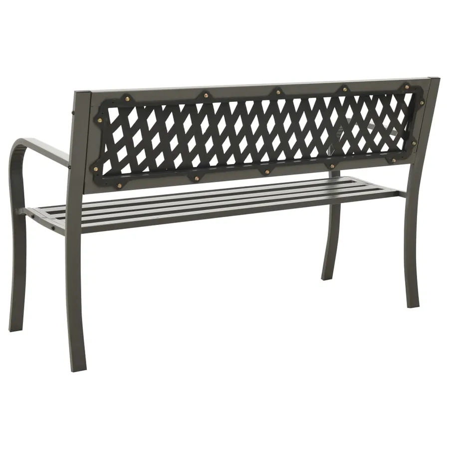 Banc de jardin 125 cm acier gris - 4