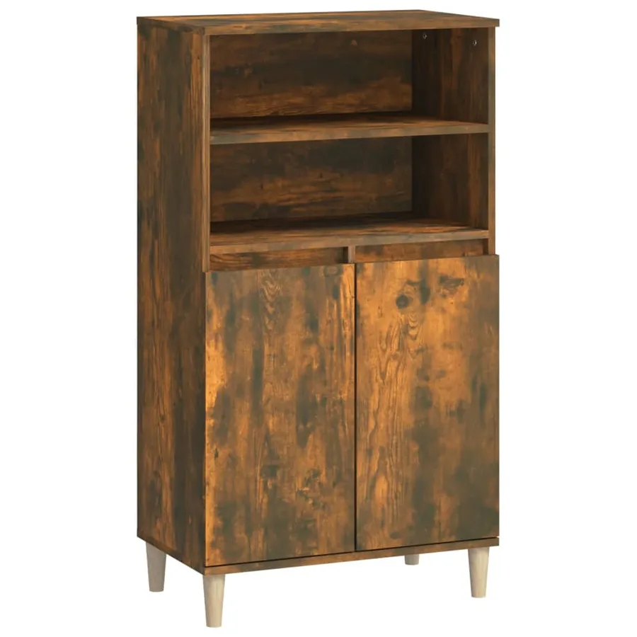 Buffet haut Chêne fumé 60x36x110 cm Bois d'ingénierie - 2