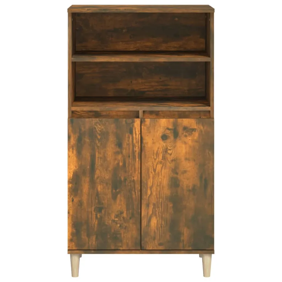 Buffet haut Chêne fumé 60x36x110 cm Bois d'ingénierie - 3