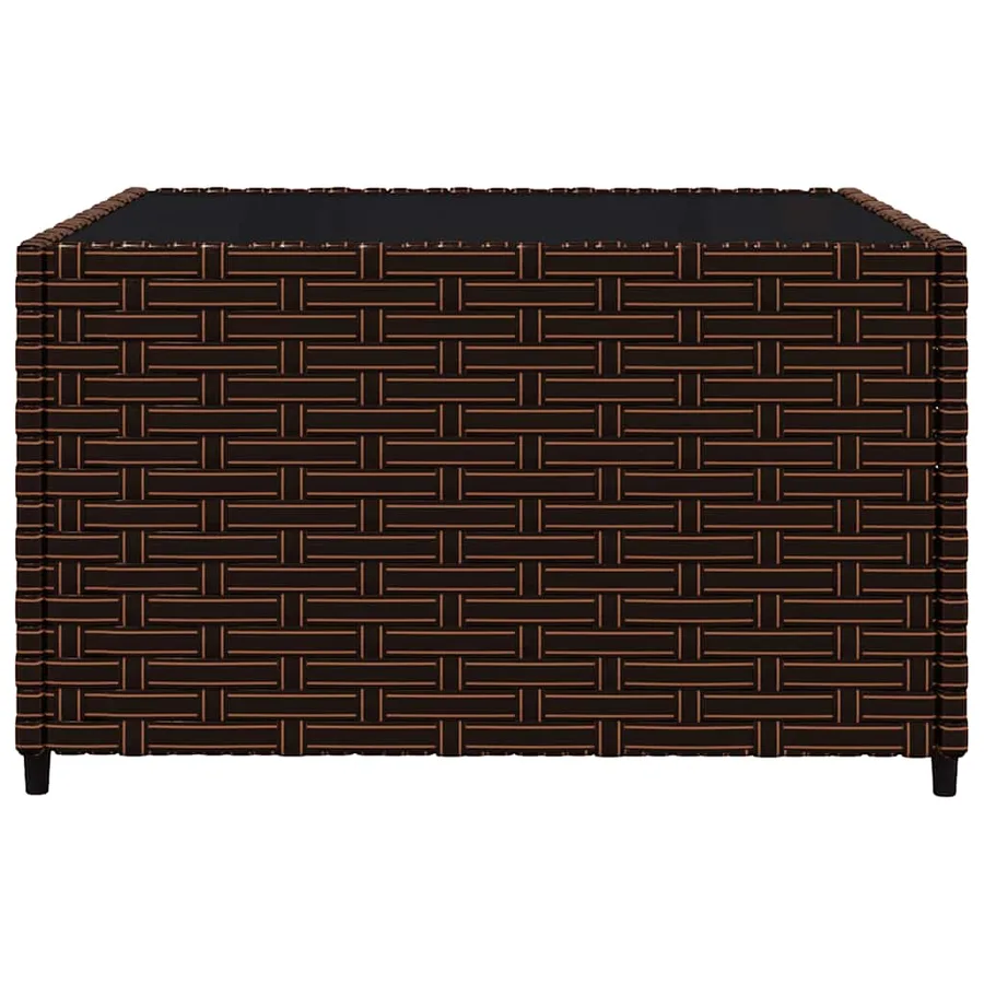 Salon de jardin 3 pcs avec coussins marron résine tressée - 6