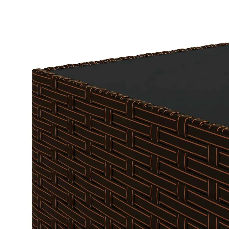Salon de jardin 3 pcs avec coussins marron résine tressée - 9