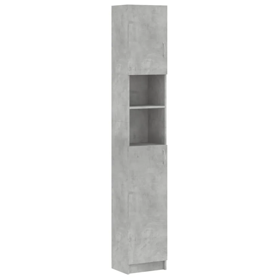Armoire salle de bain Gris béton 32x25,5x190 cm Bois ingénierie - 2