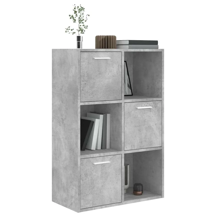 Armoire de rangement Gris béton 60x29,5x90 cm Bois d'ingénierie - 4