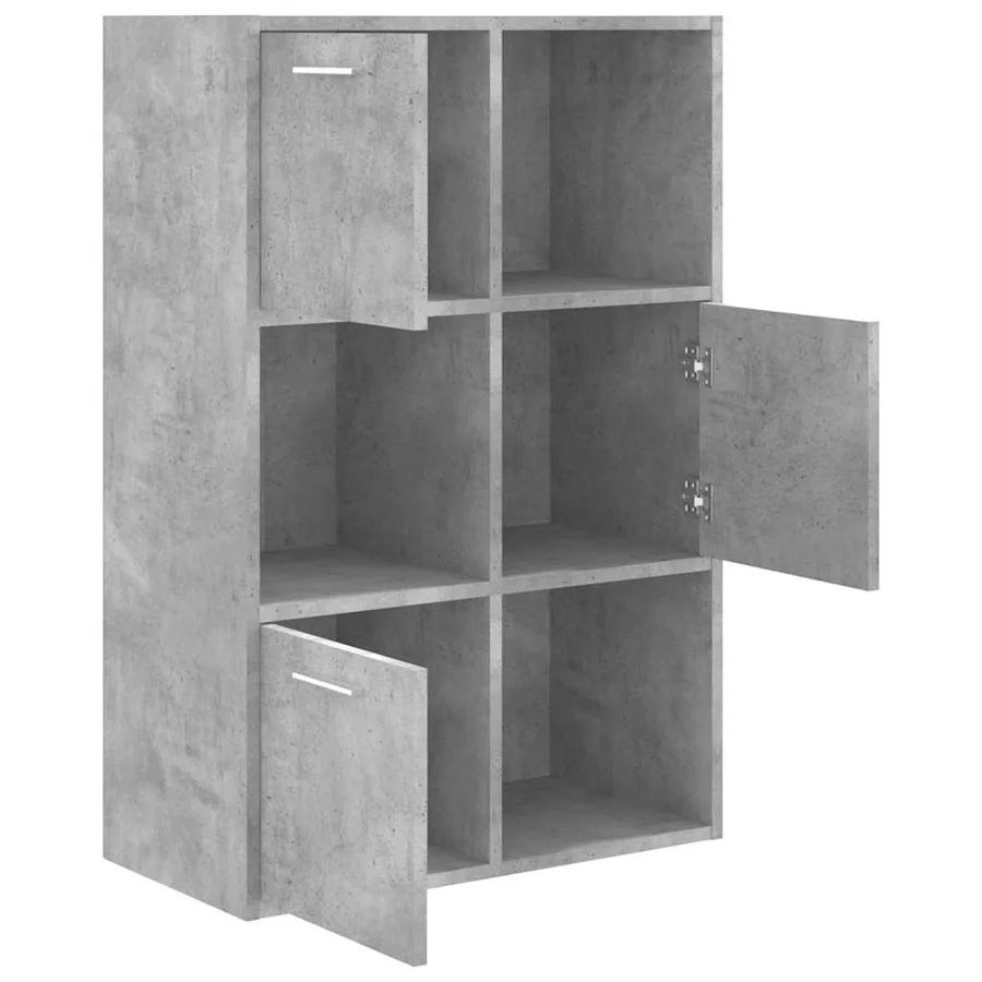 Armoire de rangement Gris béton 60x29,5x90 cm Bois d'ingénierie - 7
