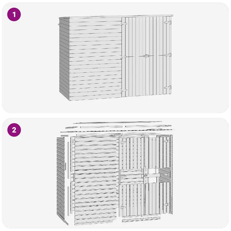 Abri de jardin 232x110x170 cm Bois de pin imprégné - 9
