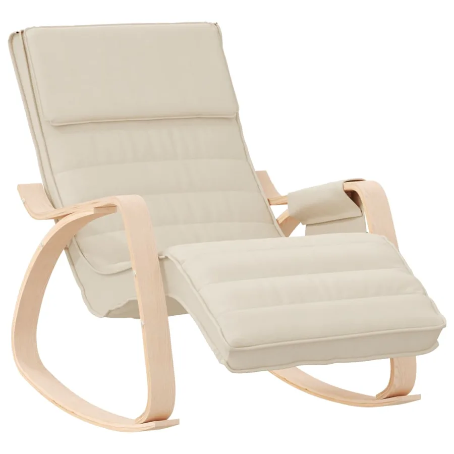 Chaise à bascule Crème Tissu - 2
