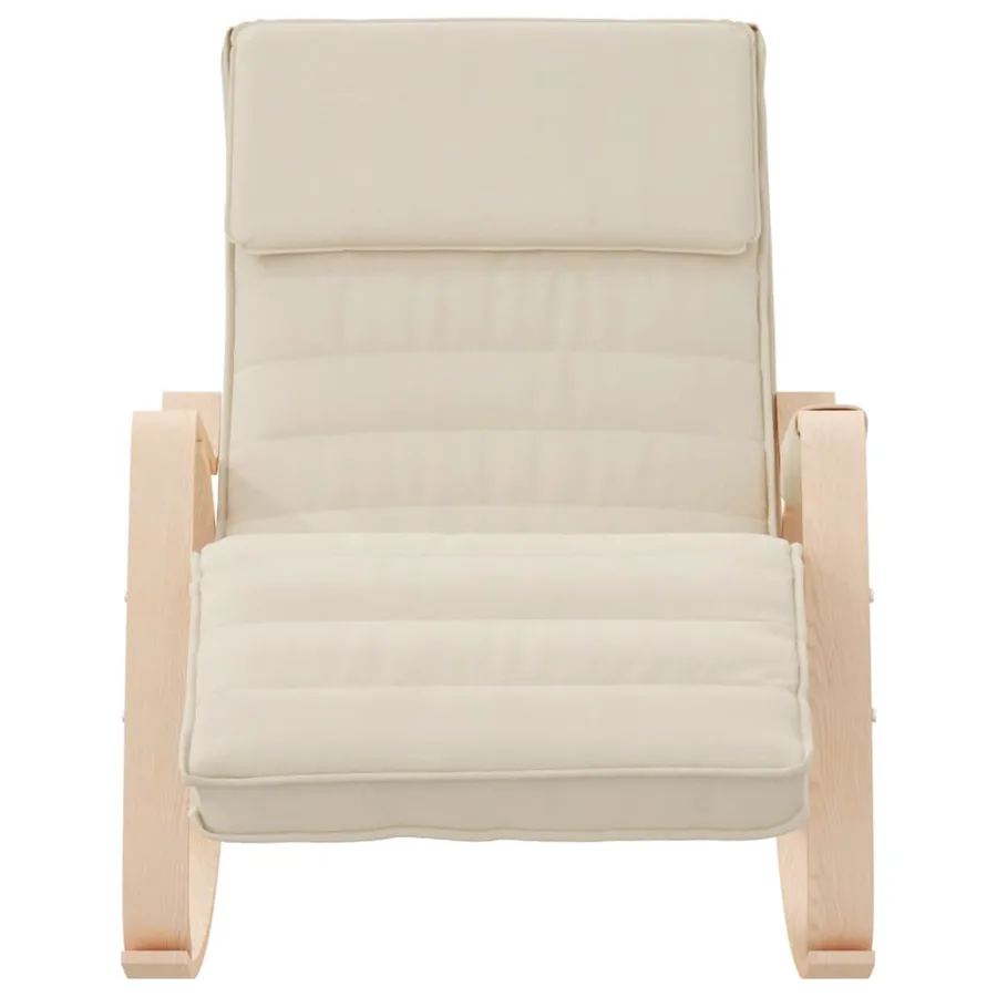 Chaise à bascule Crème Tissu - 3