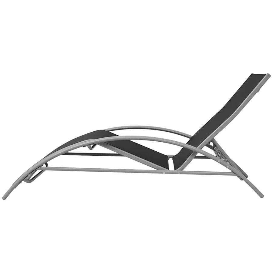 Chaise longue aluminium noir - 3