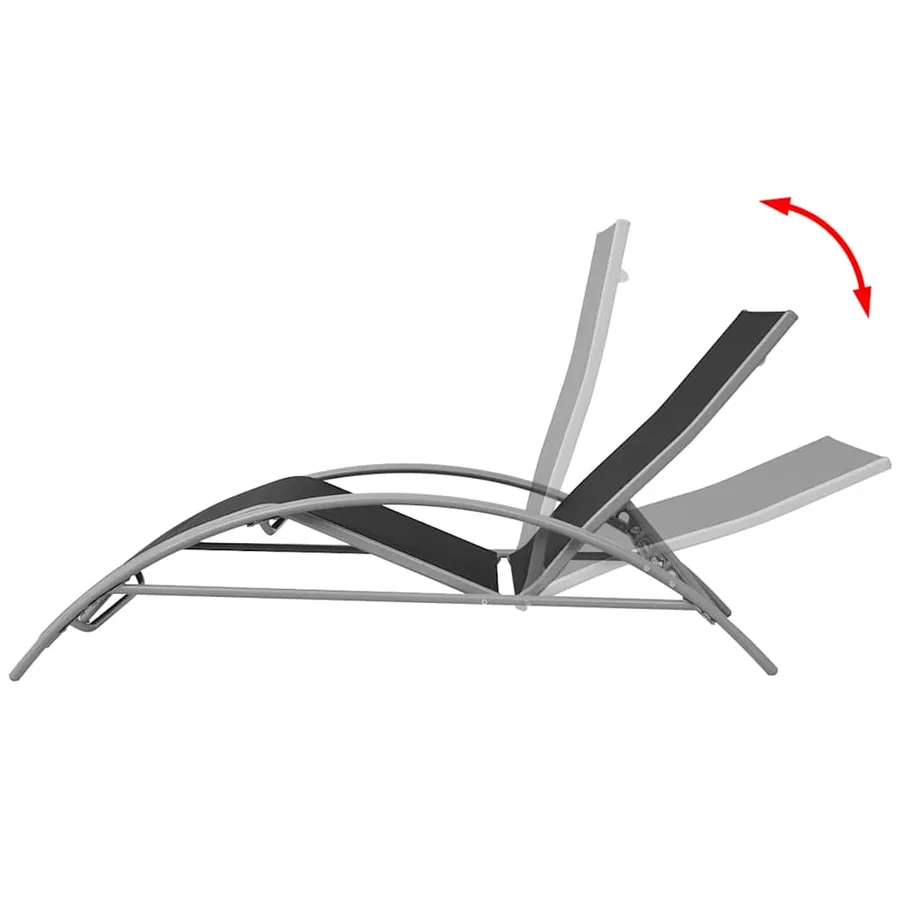 Chaise longue aluminium noir - 4