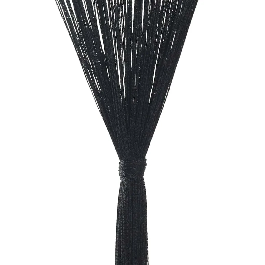 Rideau en fils 2 pcs 100 x 250 cm Noir - 7
