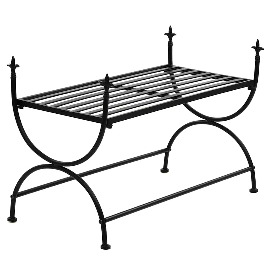Banc Style vintage Métal 83 x 42 x 55 cm Noir - 2