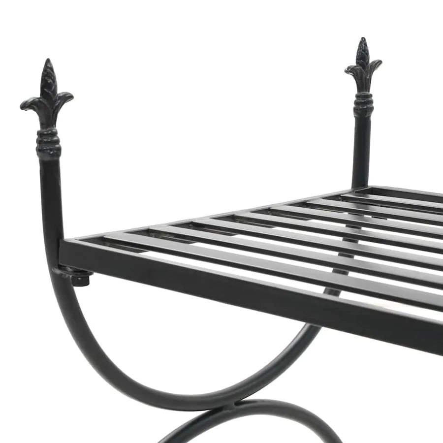 Banc Style vintage Métal 83 x 42 x 55 cm Noir - 5
