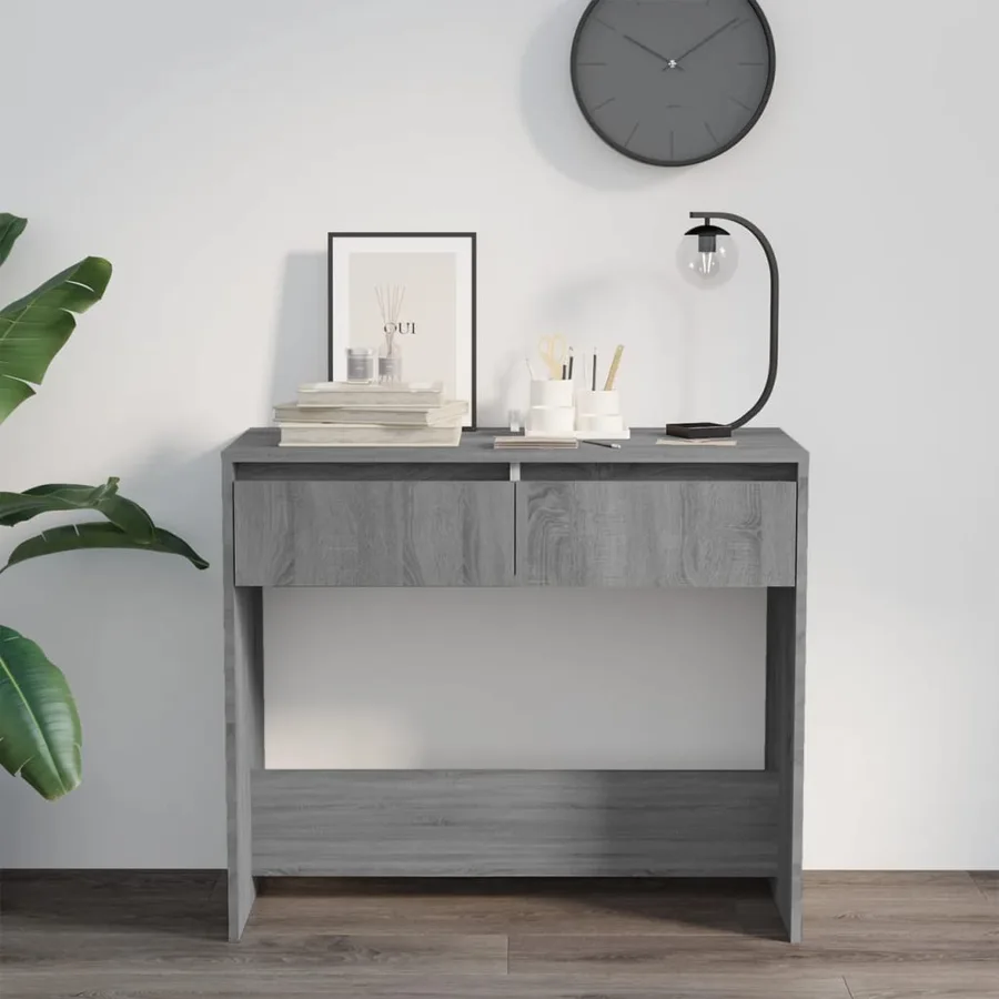 Table console sonoma gris 89x41x76,5 cm bois d'ingénierie - 3