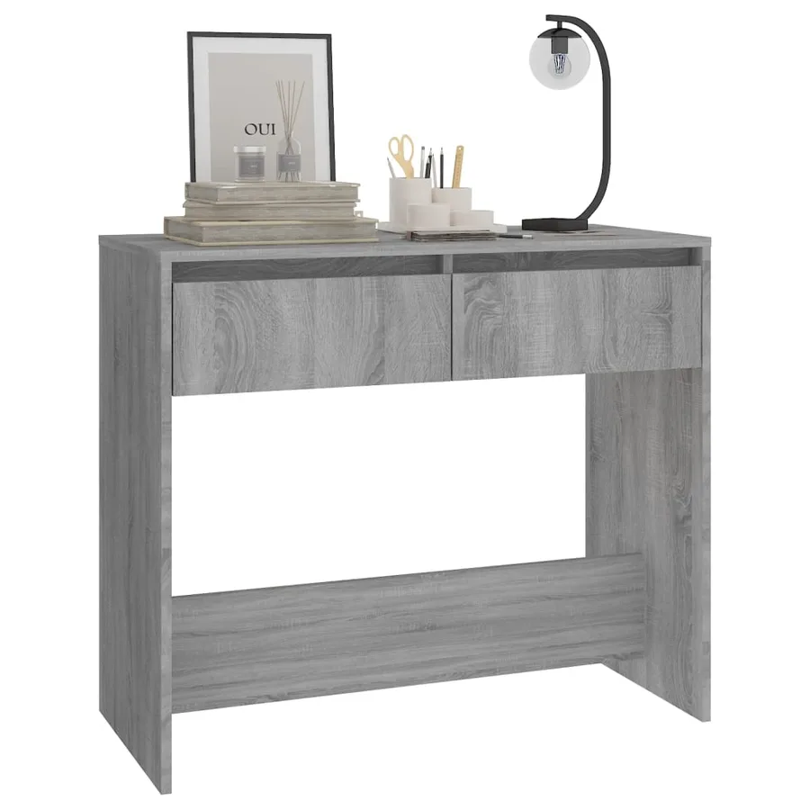Table console sonoma gris 89x41x76,5 cm bois d'ingénierie - 4