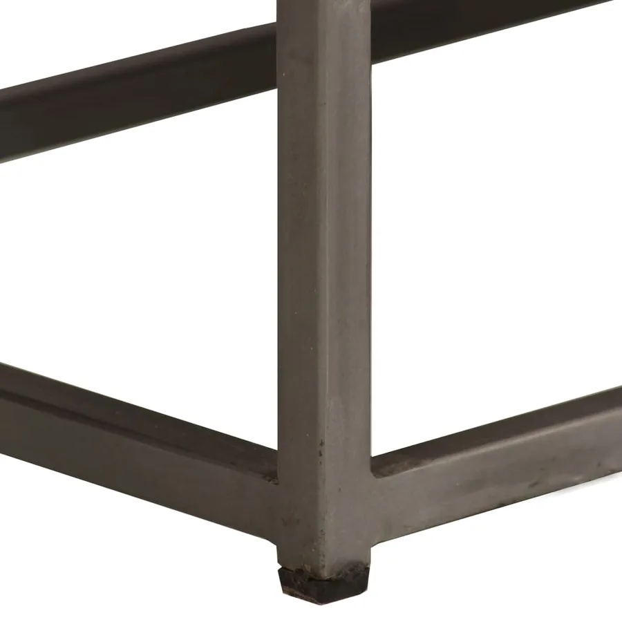 Meuble TV Teck recyclé et acier 120x30x40 cm - 11