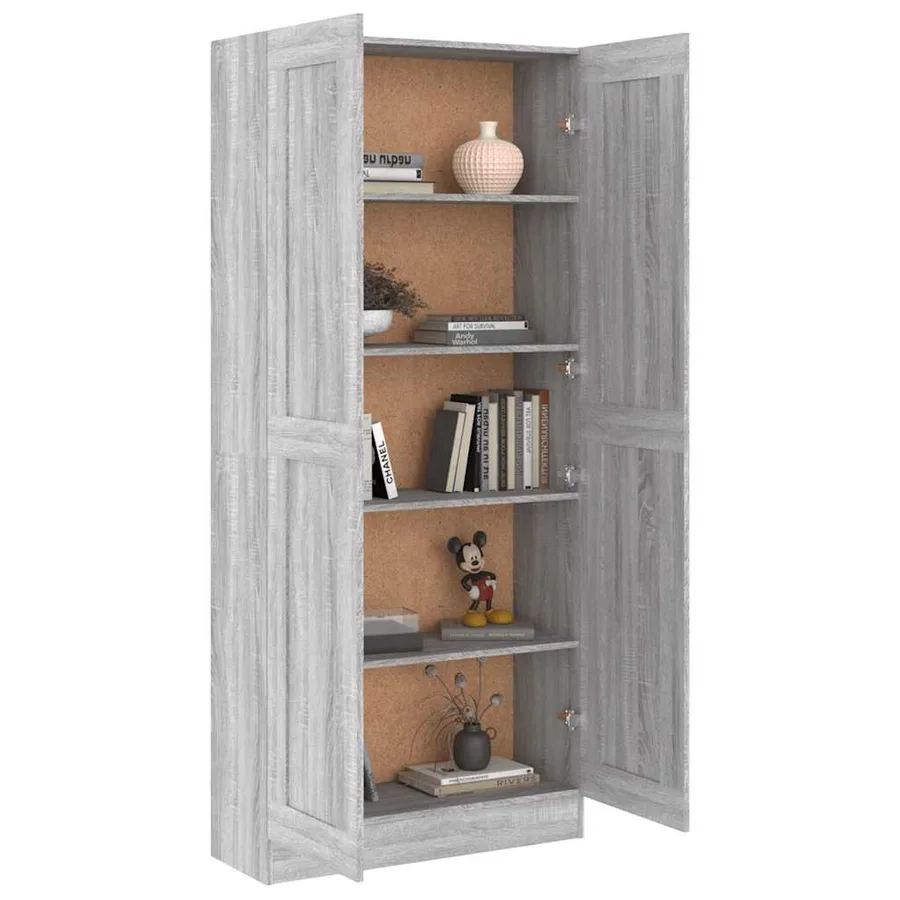 Bibliothèque Sonoma gris 82,5x30,5x185,5 cm Bois d'ingénierie - 7