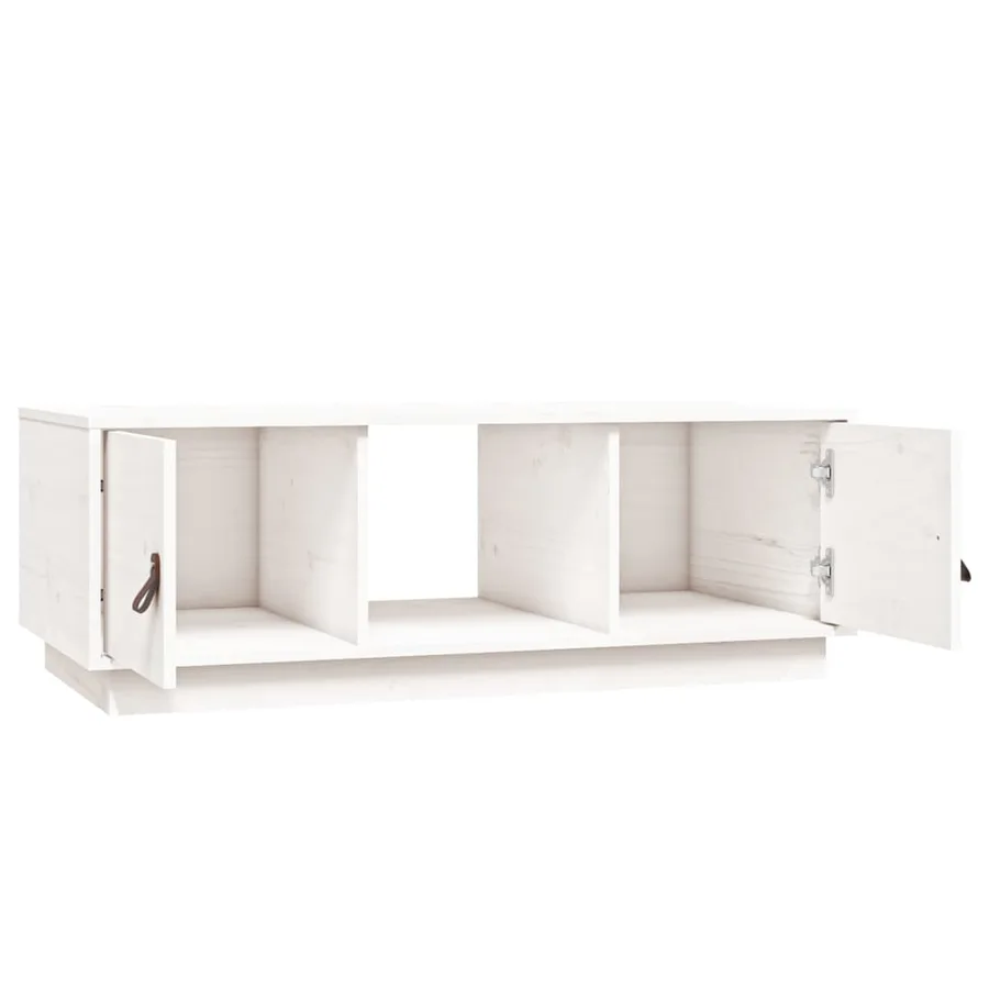 Table basse Blanc 100x50x35 cm Bois massif de pin - 7