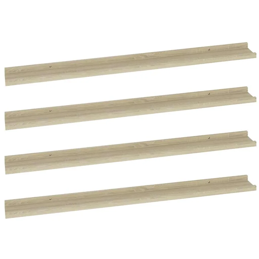 Étagères murales 4 pcs chêne sonoma 100x9x3 cm - 2