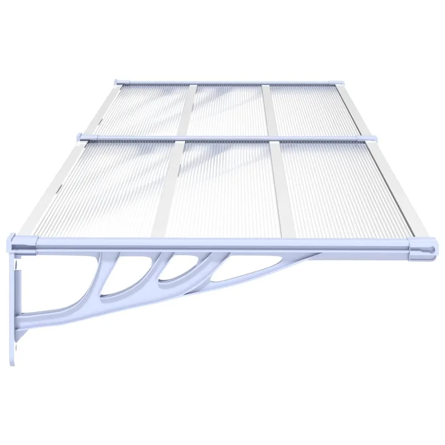 Auvent de porte Gris et transparent 239x90 cm Polycarbonate - 4